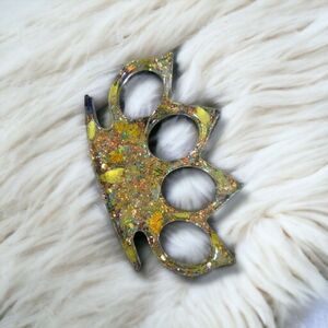 🖤Yellow Clear Floral Brass Knuckles (Z078)
